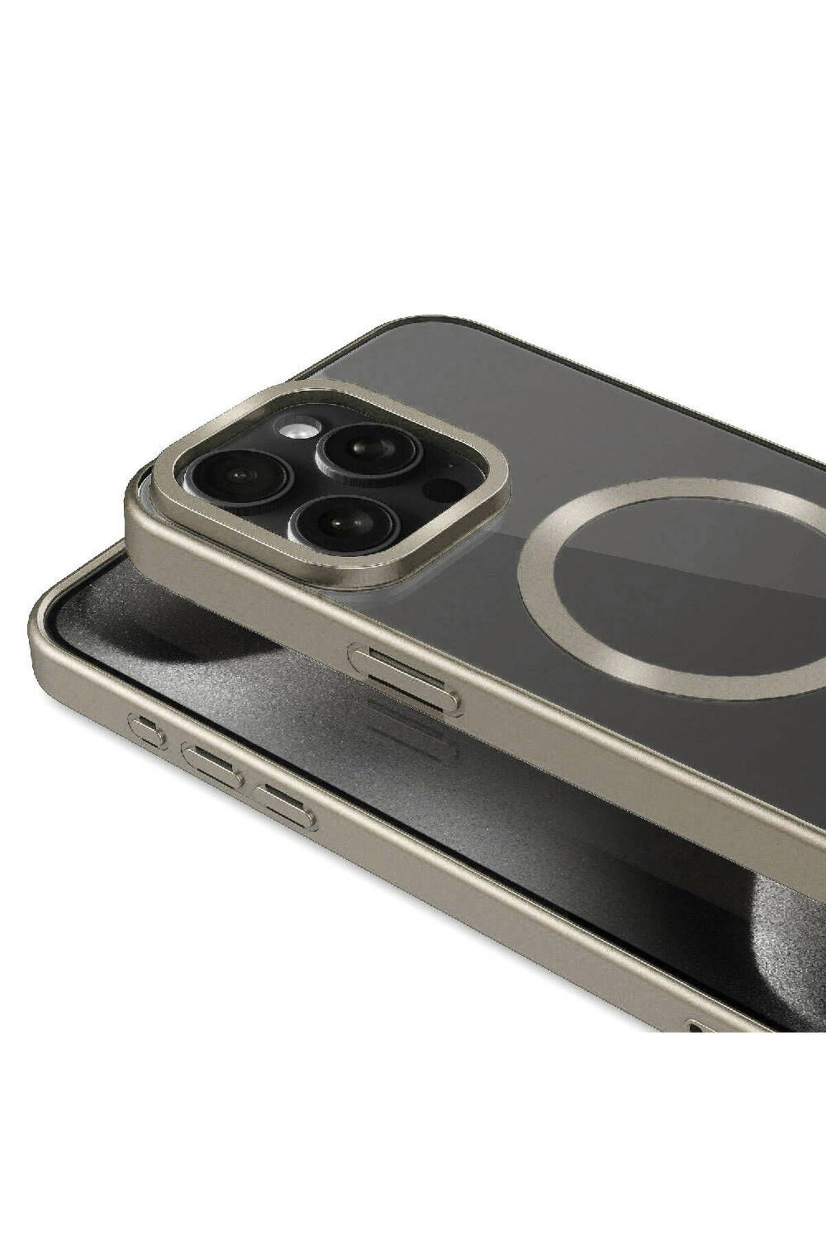 iPhone 15 Pro Max Uyumlu Mat Tasarımlı Magsafe Wireless Şarj Özellikli Zore Mat Setro Kılıf-Gü