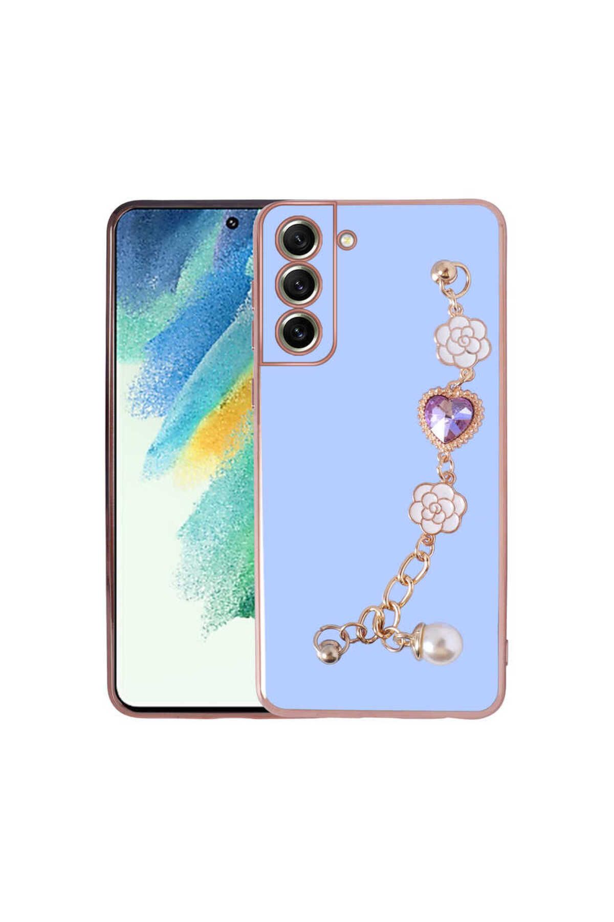 Galaxy S21 FE Uyumlu El Tutamaçlı Kamera Korumalı Zore Taka Silikon Kılıf-Mor