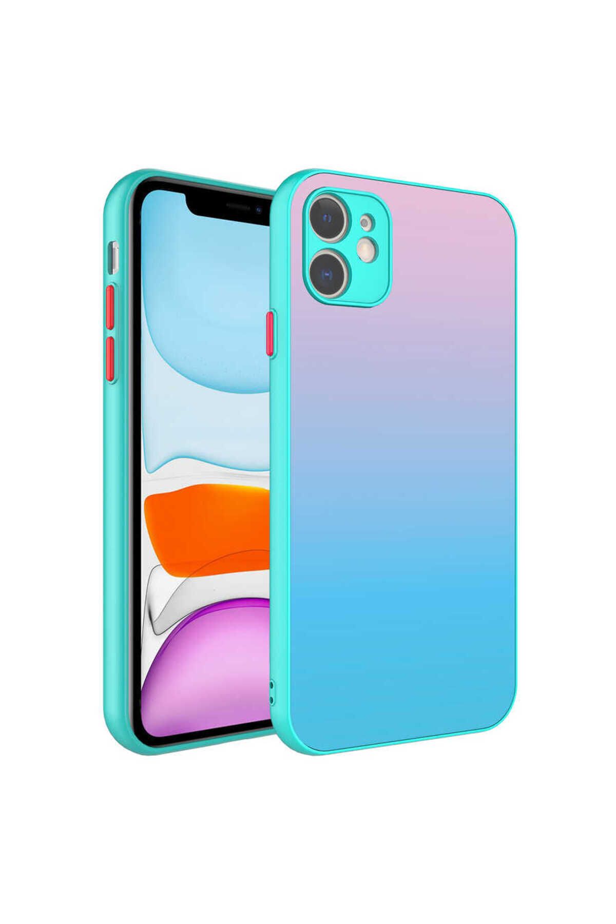 iPhone 11 Uyumlu Kamera Korumalı Renkli Temperli Zore X-Cam Kılıf-NO11