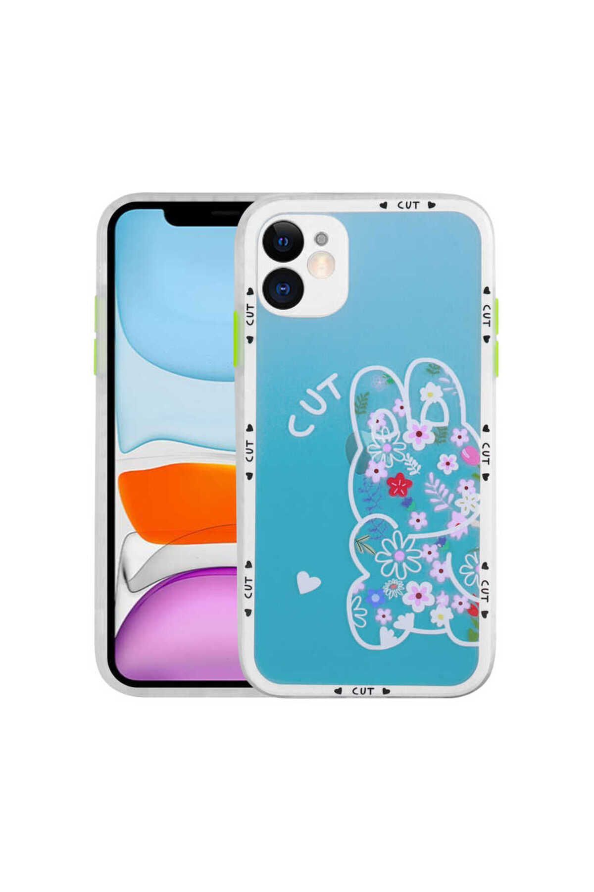 iPhone 11 Uyumlu Kamera Korumalı Desenli Sert Zore Hess Kılıf-NO2