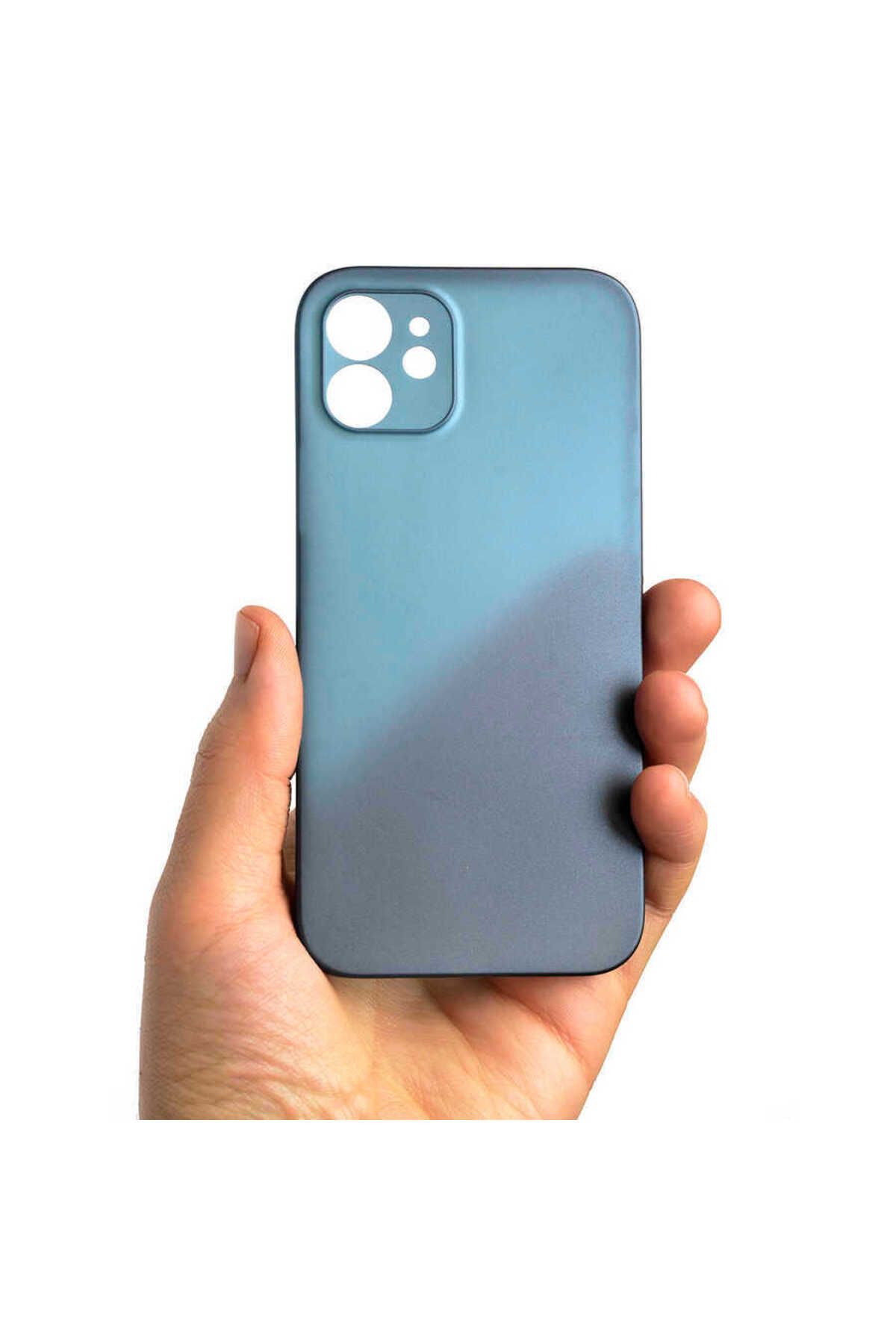 iPhone 12 Mini Uyumlu Zore 1.Kalite PP Silikon-Saks Mavi