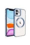 iPhone 11 Uyumlu Magsafe Wireless Şarj Özellikli Zore Setro Silikon-Mavi iPhone 11 Uyumlu Magsafe Wireless Şarj Özellikli Zore Setro Silikon-Mavi