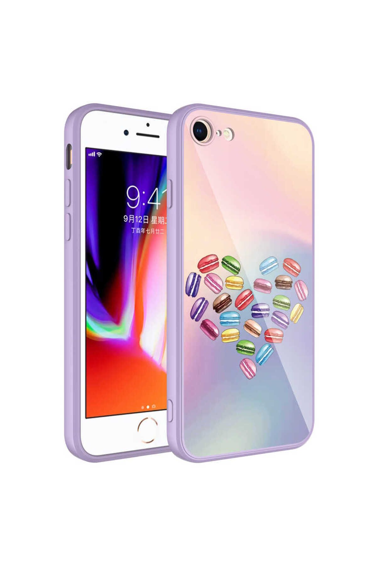 iPhone SE 2022 Uyumlu Kamera Korumalı Desenli Sert Silikon Zore Epoksi Kılıf-NO1