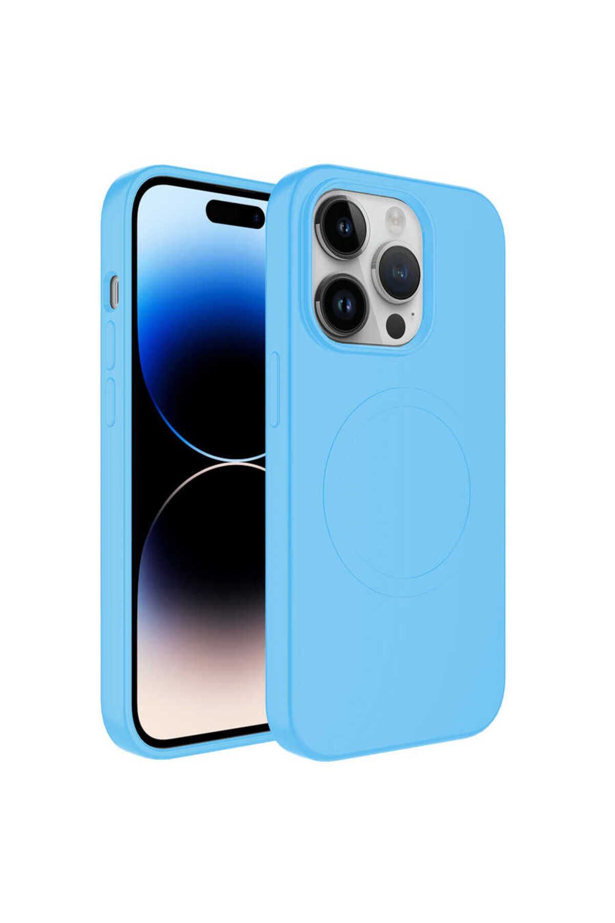 iPhone 11 Pro Max Uyumlu Magsafe Wireless Şarj Özellikli Pastel Renk Silikon Zore Plas Kılıf-M