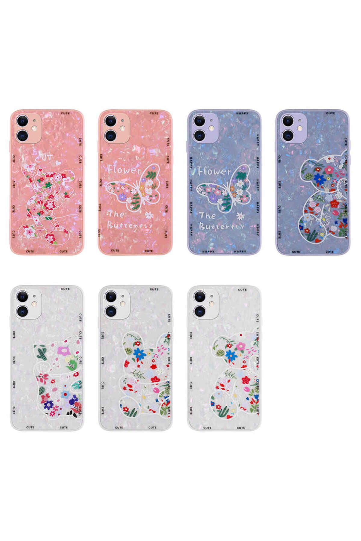 iPhone 11 Uyumlu Desenli Sert Silikon Zore Mumila Kılıf-White Cat
