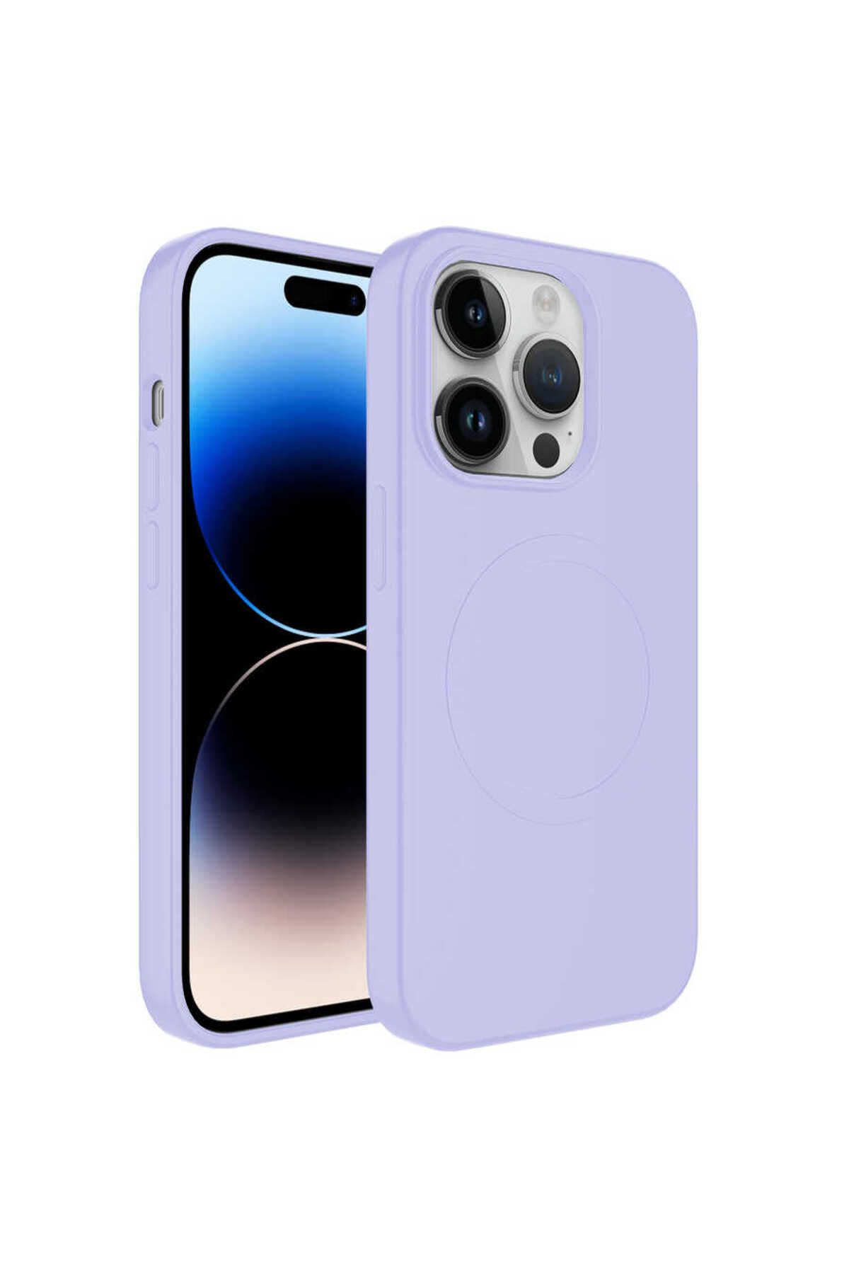 iPhone 11 Pro Max Uyumlu Magsafe Wireless Şarj Özellikli Pastel Renk Silikon Zore Plas Kılıf-L