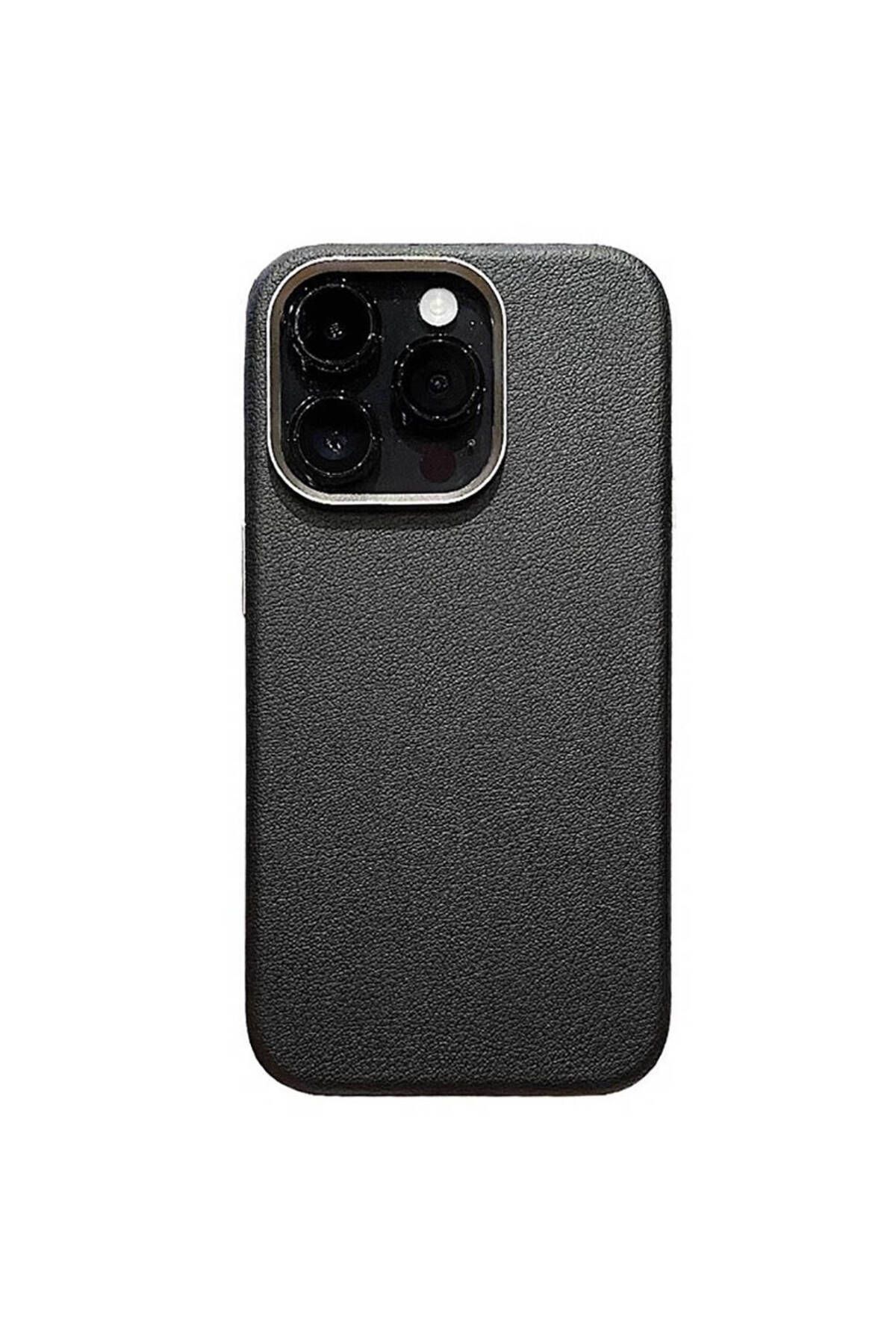 iPhone 15 Pro Max Kılıf Magsafe Şarj Özellikli PU Deri Zore Adora Kapak-Koyu Gri iPhone 15 Pro Max Kılıf Magsafe Şarj Özellikli PU Deri Zore Adora Kapak-Koyu Gri