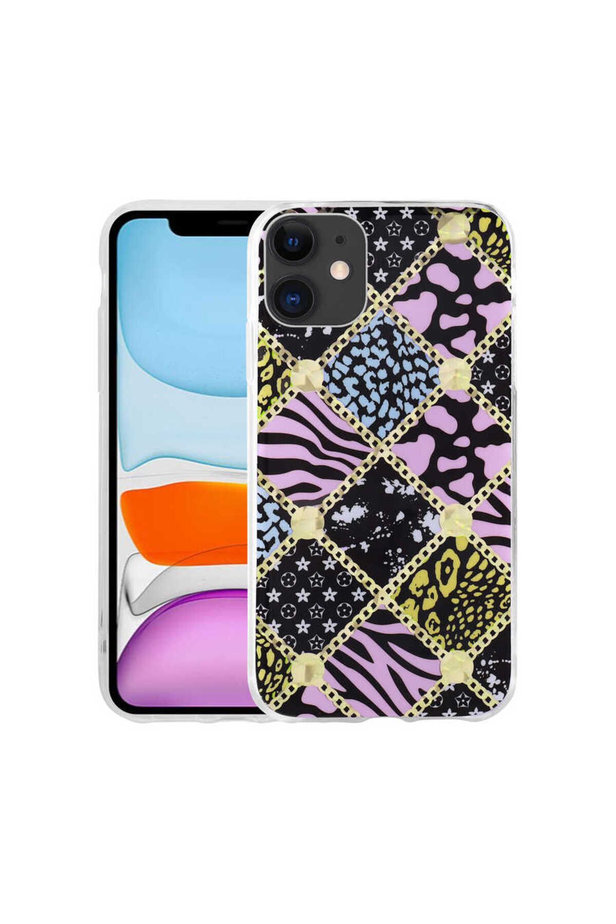 iPhone 11 Uyumlu Desenli Sert Zore Elnov Kılıf-NO6