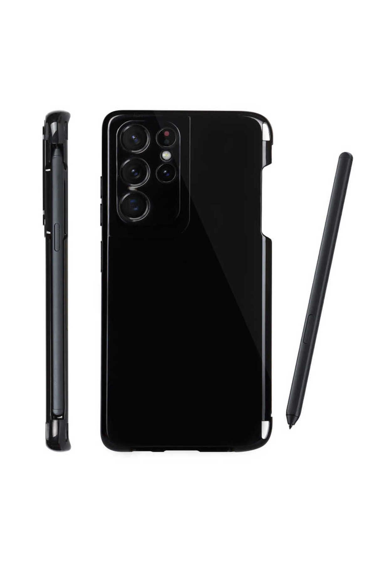 Galaxy S21 Ultra Uyumlu Zore Kalem Bölmeli Süper Silikon Kılıf-Renksiz Galaxy S21 Ultra Uyumlu Zore Kalem Bölmeli Süper Silikon Kılıf-Renksiz