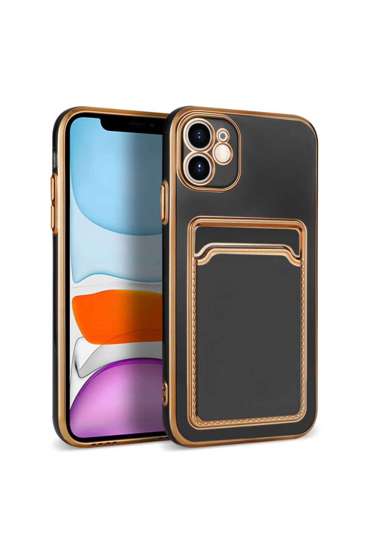 iPhone 11 Uyumlu Zore Bark Kartlıklı Kılıf-Siyah