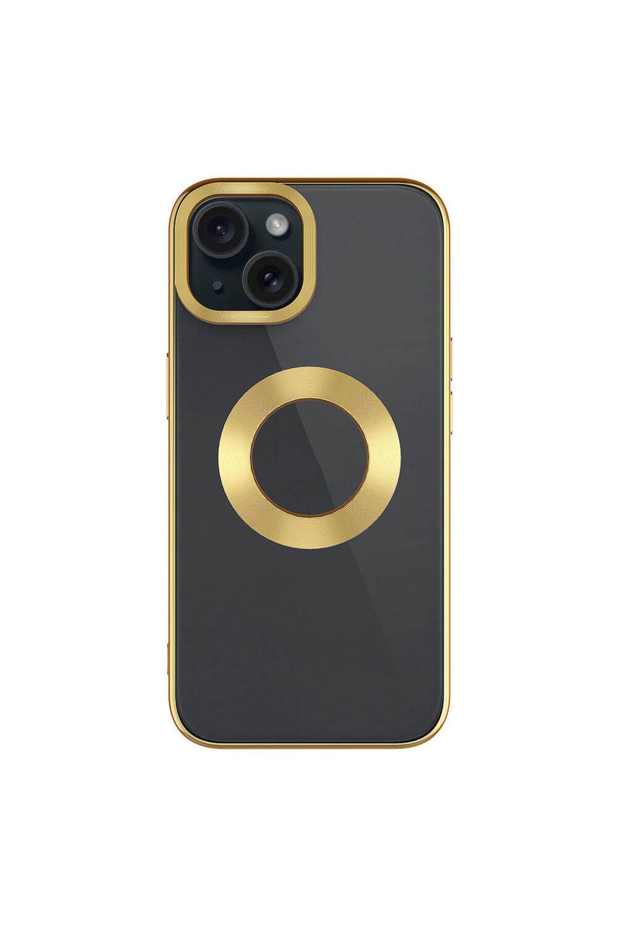 iPhone 15 Uyumlu Tek Kamera Çerçeveli Logo Gösteren Zore Omega Kılıf-Derin Mor