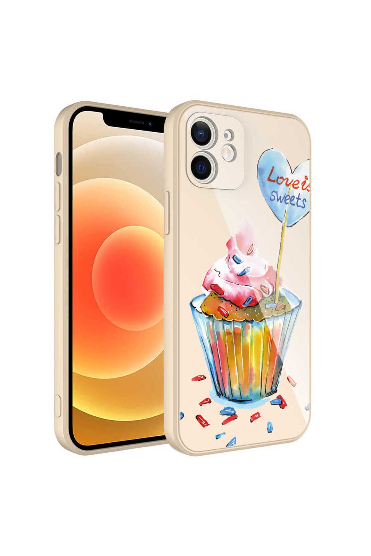 iPhone 11 Uyumlu Kamera Korumalı Desenli Sert Silikon Zore Epoksi Kılıf-NO8