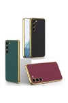 Galaxy S23 Uyumlu Deri Görünümlü Kenarları Elektroplating Kaplama Zore Fizyon Kılıf-Siyah Galaxy S23 Uyumlu Deri Görünümlü Kenarları Elektroplating Kaplama Zore Fizyon Kılıf-Siyah