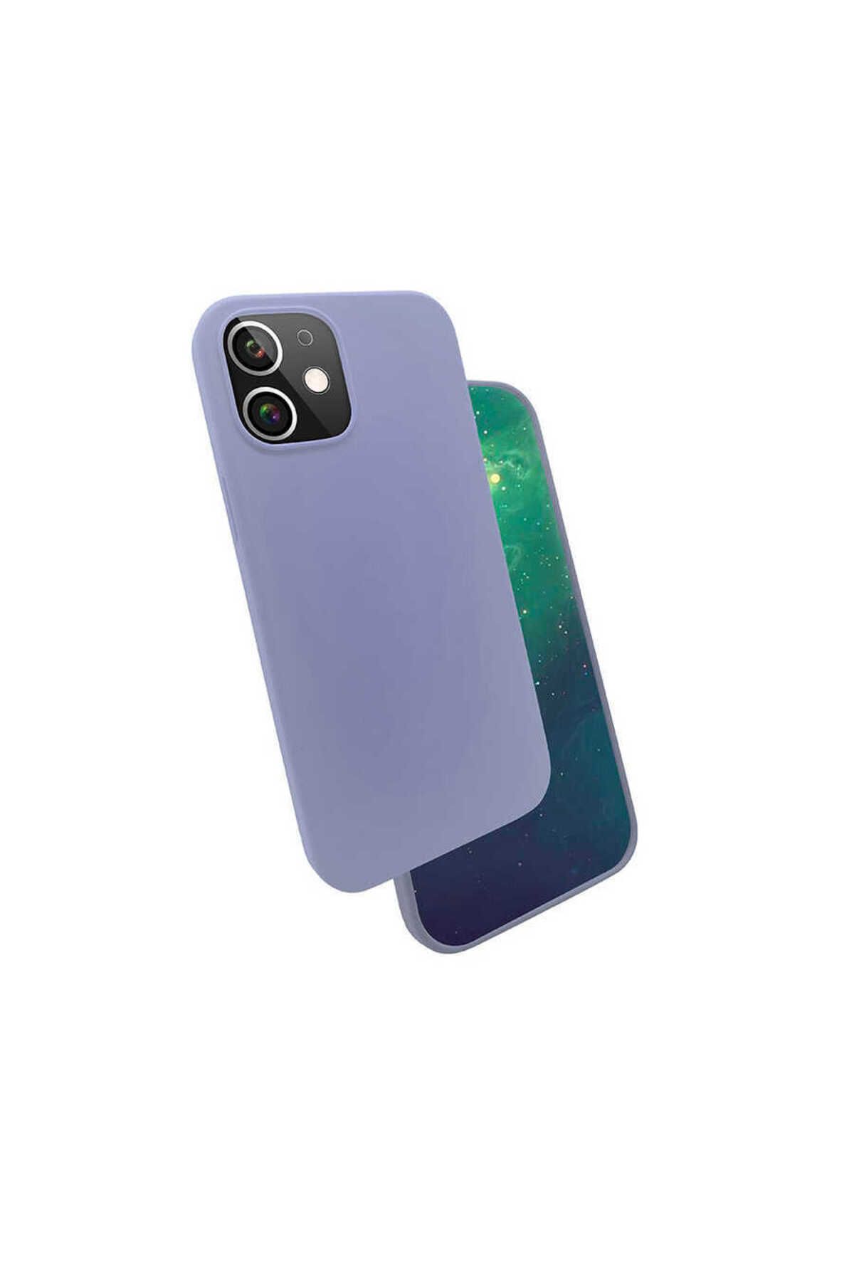 iPhone 12 Mini Uyumlu Zore Silk Silikon-Lila