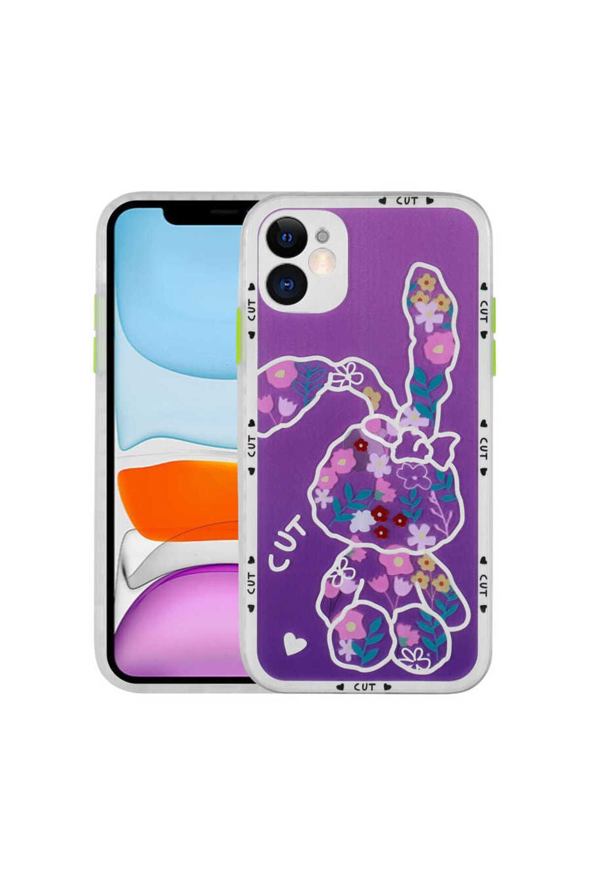 iPhone 11 Uyumlu Kamera Korumalı Desenli Sert Zore Hess Kılıf-NO1
