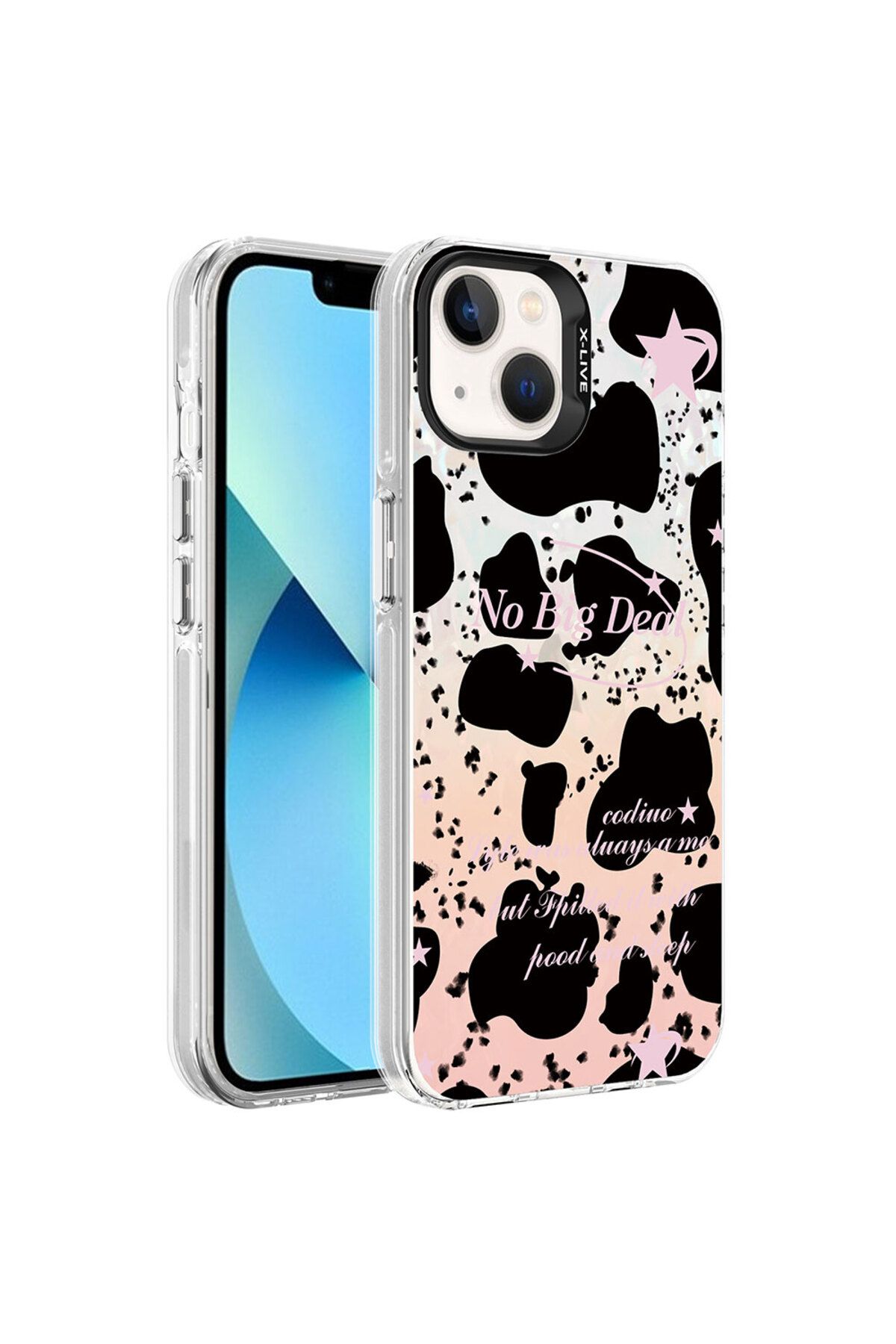 iPhone 13 Uyumlu Mermer Desenli Zore Marbello Kılıf-Siyah-Beyaz iPhone 13 Uyumlu Mermer Desenli Zore Marbello Kılıf-Siyah-Beyaz