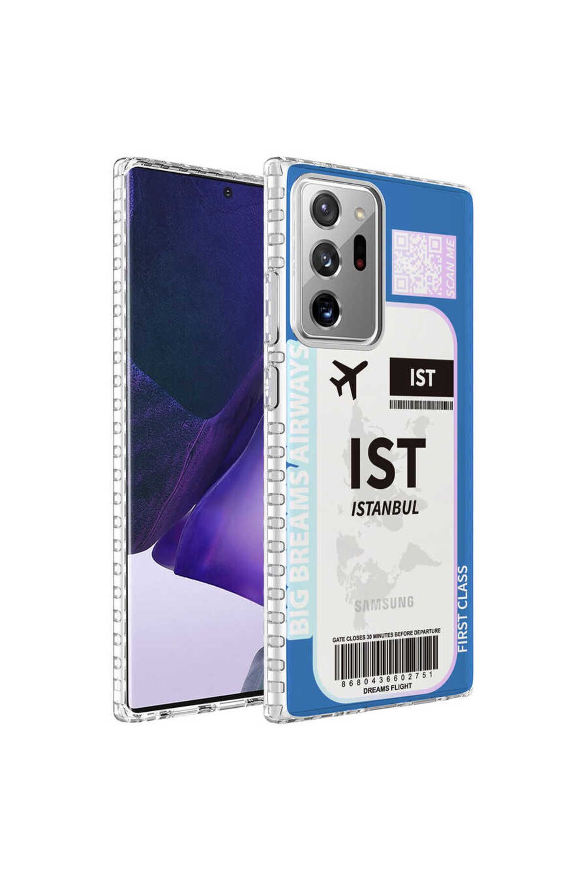 Galaxy Note 20 Ultra Uyumlu Airbag Kenarlı Renkli Desenli Silikon Zore Elegans Kılıf-NO4