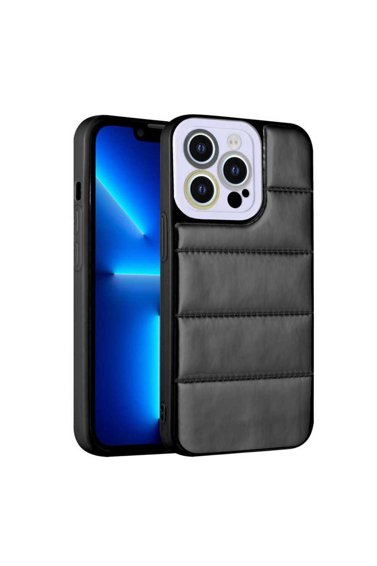 iPhone 12 Pro Max Uyumlu Kamera Korumalı Airbagli Renkli Zore Seksek Kılıf-Siyah iPhone 12 Pro Max Uyumlu Kamera Korumalı Airbagli Renkli Zore Seksek Kılıf-Siyah