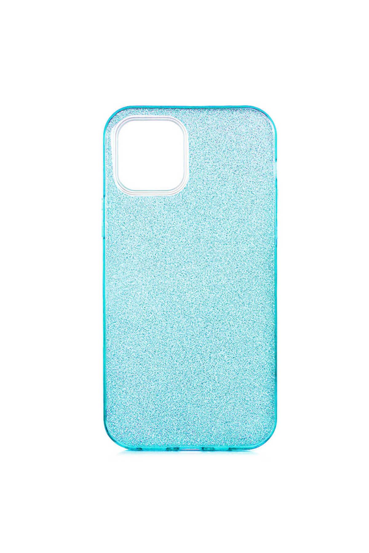 iPhone 12 Mini Uyumlu Zore Shining Silikon-Mavi