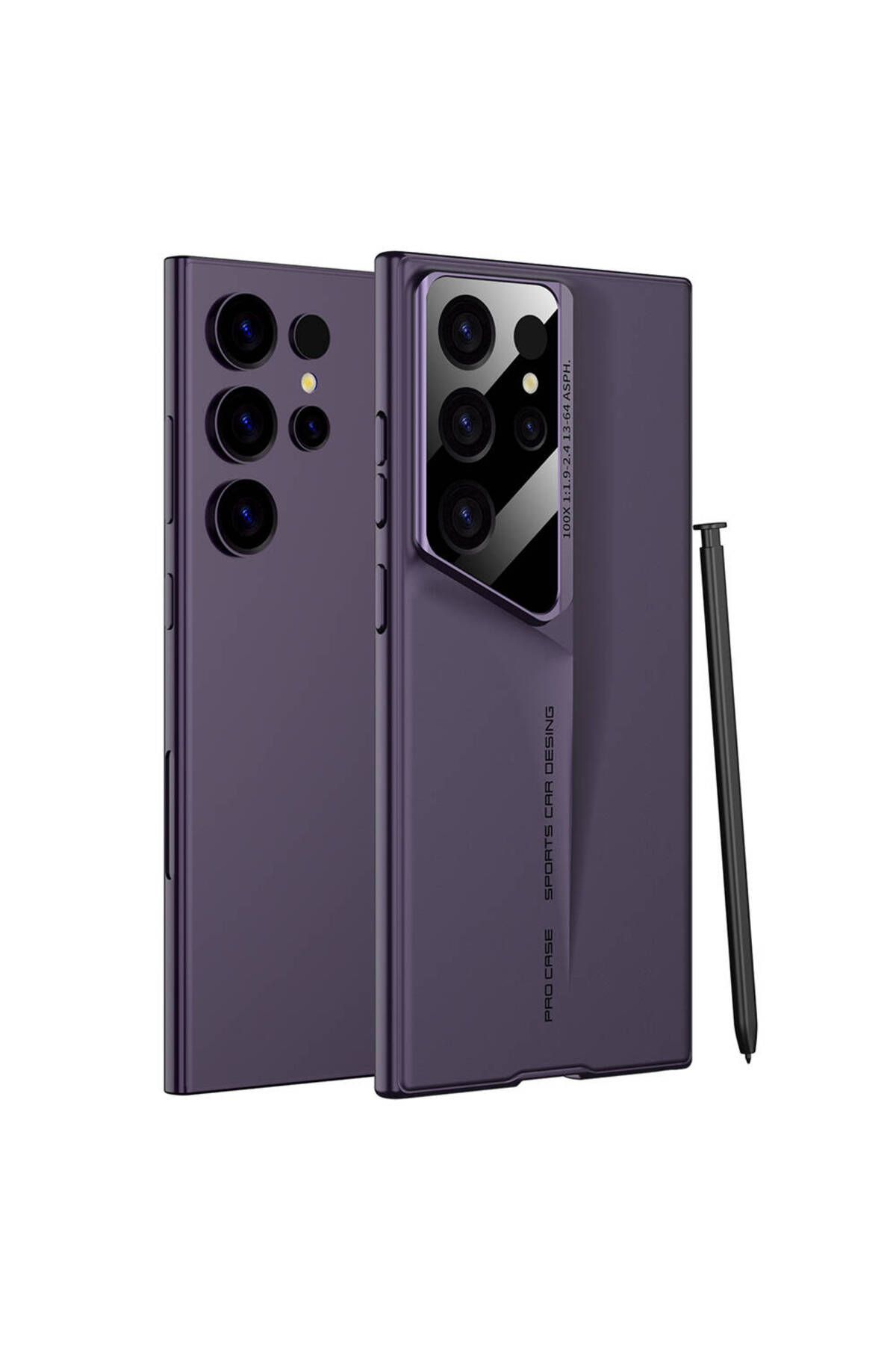 Galaxy S24 Ultra Uyumlu Ultra İnce Kameralı Korumalı Sert Rubber Zore Procase Kılıf-Mor