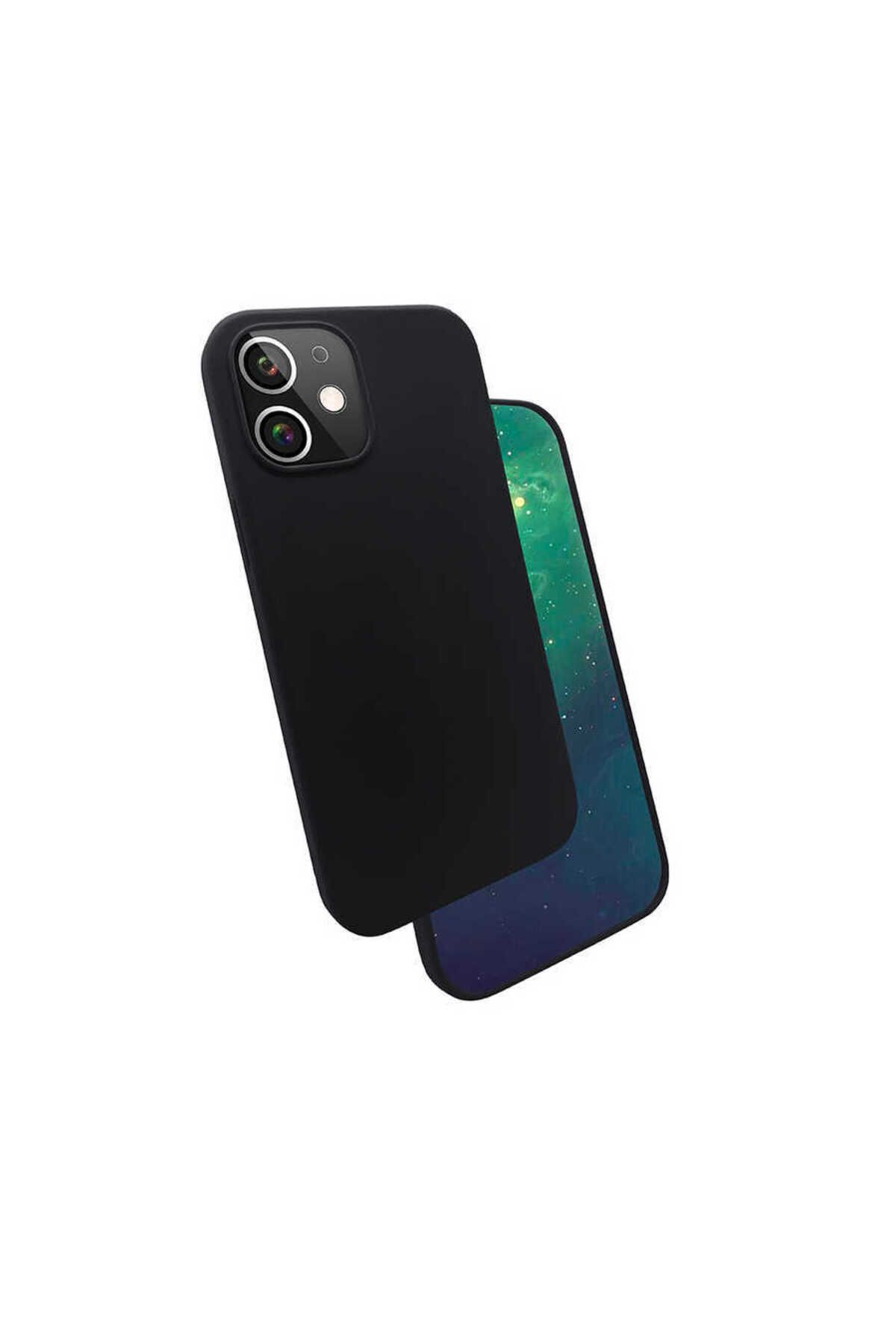 iPhone 12 Mini Uyumlu Zore Silk Silikon-Siyah