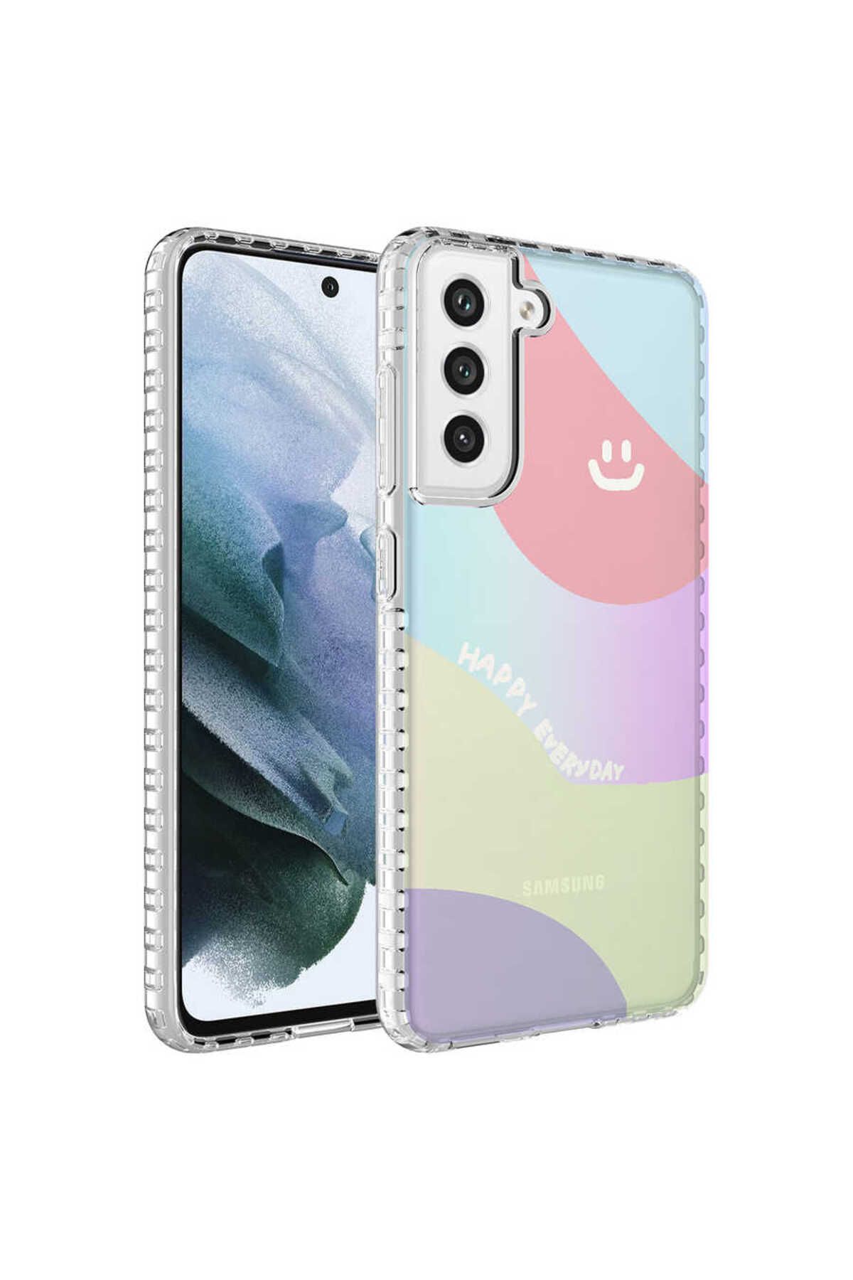 Galaxy S21 FE Uyumlu Airbag Kenarlı Renkli Desenli Silikon Zore Elegans Kılıf-NO7 Galaxy S21 FE Uyumlu Airbag Kenarlı Renkli Desenli Silikon Zore Elegans Kılıf-NO7