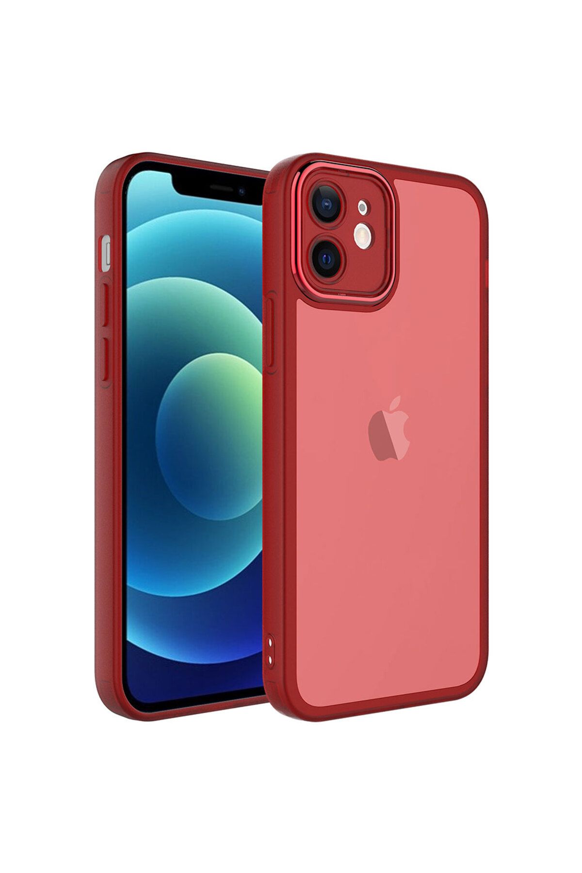 iPhone 11 Uyumlu Kamera Korumalı Transparan Zore Post Kılıf-Kırmızı