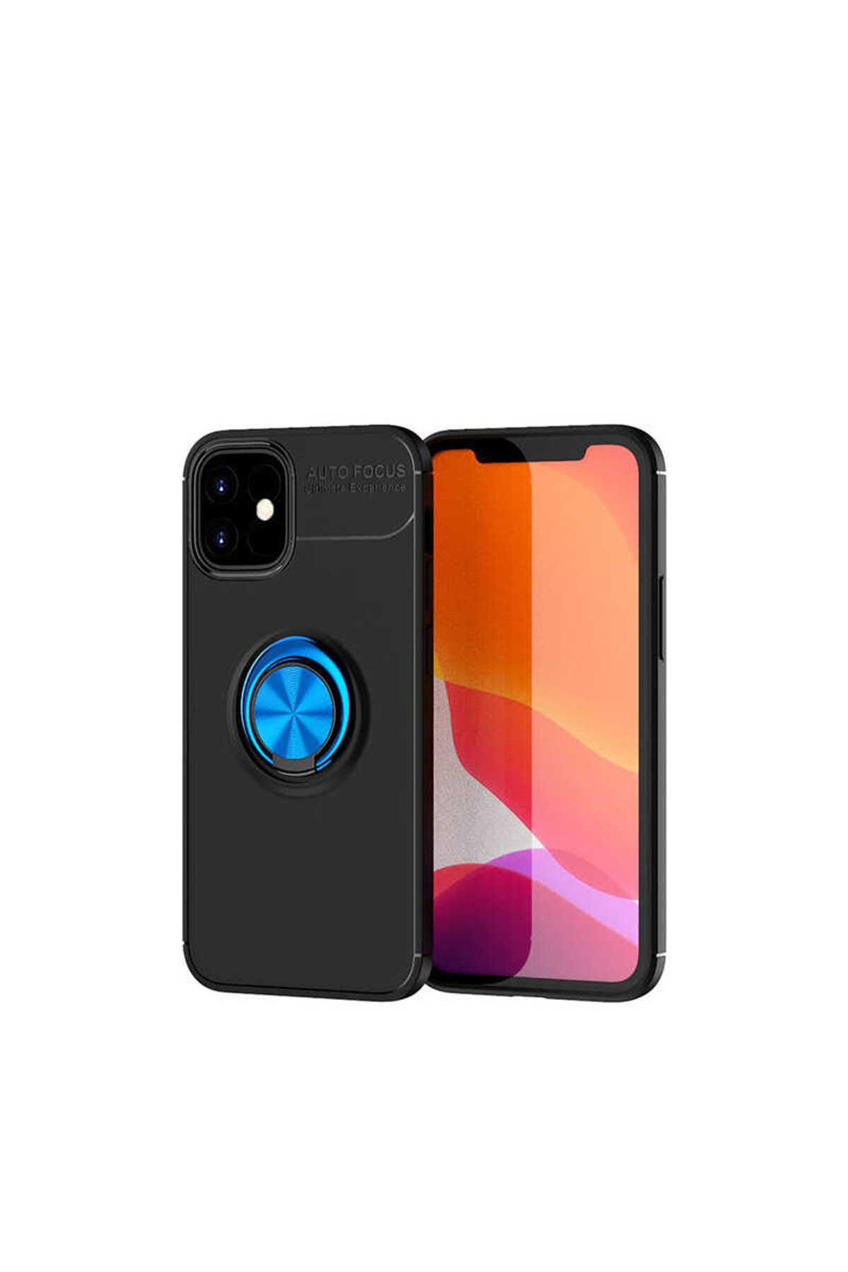 iPhone 12 Mini Uyumlu Zore Ravel Silikon Kılıf-Siyah-Mavi