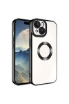iPhone 15 Uyumlu Kamera Korumalı Logo Gösteren Zore Omega Kılıf-Siyah iPhone 15 Uyumlu Kamera Korumalı Logo Gösteren Zore Omega Kılıf-Siyah