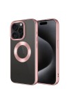 iPhone 15 Pro Uyumlu Tek Kamera Çerçeveli Logo Gösteren Zore Omega Kılıf-Rose Gold iPhone 15 Pro Uyumlu Tek Kamera Çerçeveli Logo Gösteren Zore Omega Kılıf-Rose Gold