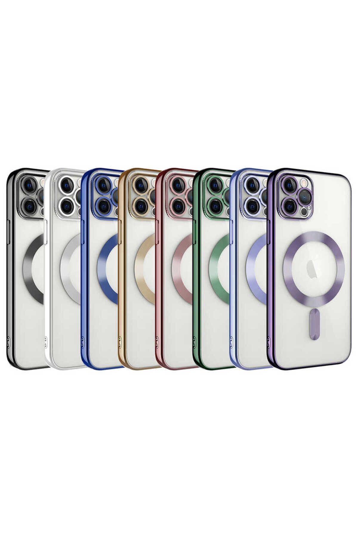 iPhone 11 Pro Uyumlu Kamera Korumalı Magsafe Wireless Şarj Özellikli Zore Demre Kılıf-Gold