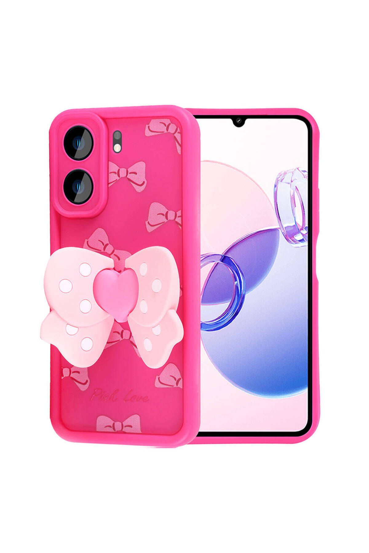Xiaomi Redmi 13C Kılıf Kamera Korumalı Figür Tasarımlı Zore Kapya Kapak-Pembe Koyu Xiaomi Redmi 13C Kılıf Kamera Korumalı Figür Tasarımlı Zore Kapya Kapak-Pembe Koyu