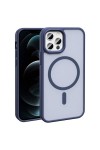 iPhone 12 Pro Kılıf Magsafe Şarj Özellikli Mat Arka Yüzey Zore Sio Kapak-Lacivert iPhone 12 Pro Kılıf Magsafe Şarj Özellikli Mat Arka Yüzey Zore Sio Kapak-Lacivert