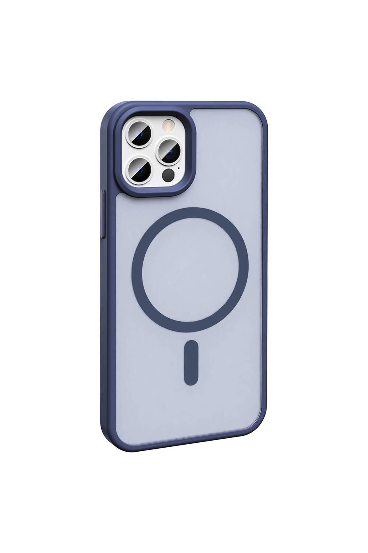 iPhone 12 Pro Kılıf Magsafe Şarj Özellikli Mat Arka Yüzey Zore Sio Kapak-Lacivert iPhone 12 Pro Kılıf Magsafe Şarj Özellikli Mat Arka Yüzey Zore Sio Kapak-Lacivert