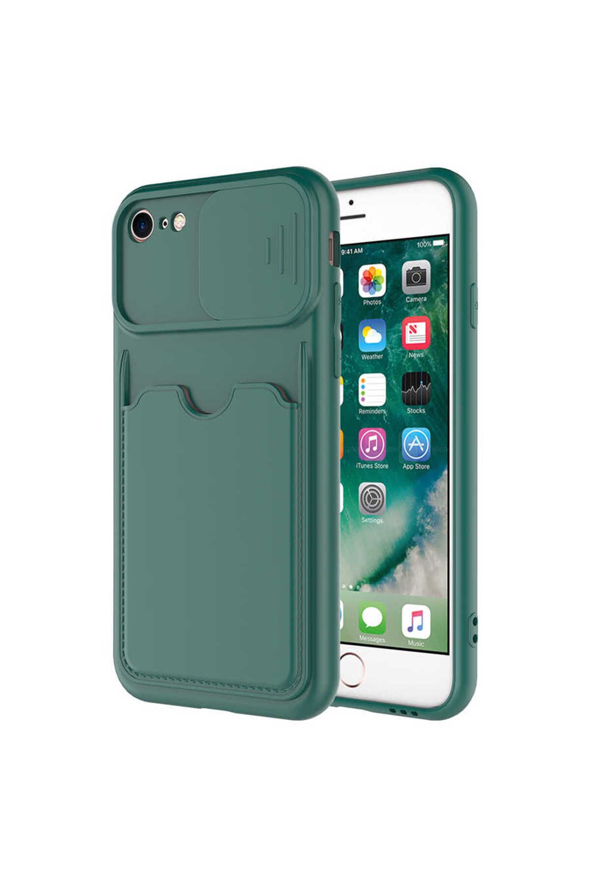 iPhone SE 2022 Uyumlu  Kartix Kılıf-Koyu Yeşil