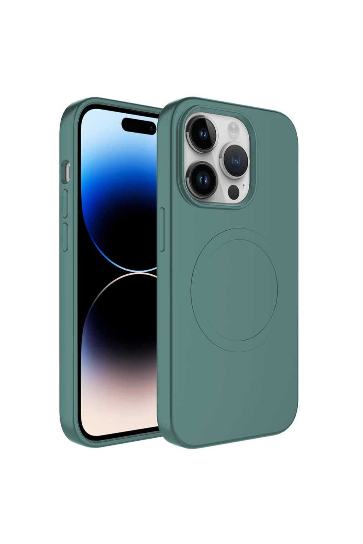 iPhone 11 Pro Max Uyumlu Magsafe Wireless Şarj Özellikli Pastel Renk Silikon Zore Plas Kılıf-K