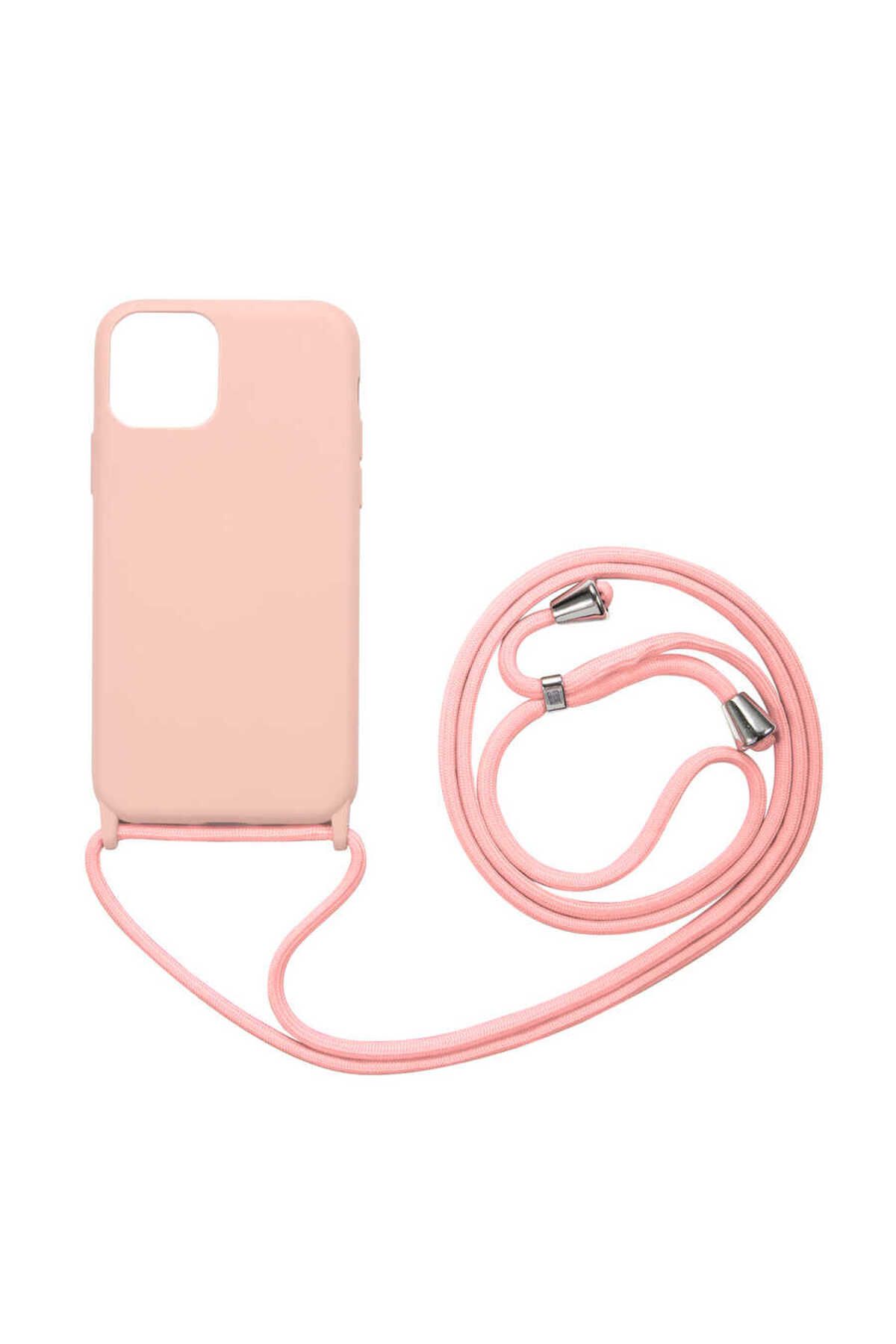iPhone 12 Mini Uyumlu Zore Ropi Kılıf-Pembe Açık
