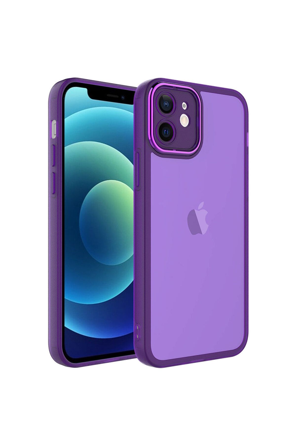 iPhone 11 Uyumlu Kamera Korumalı Transparan Zore Post Kılıf-Derin Mor