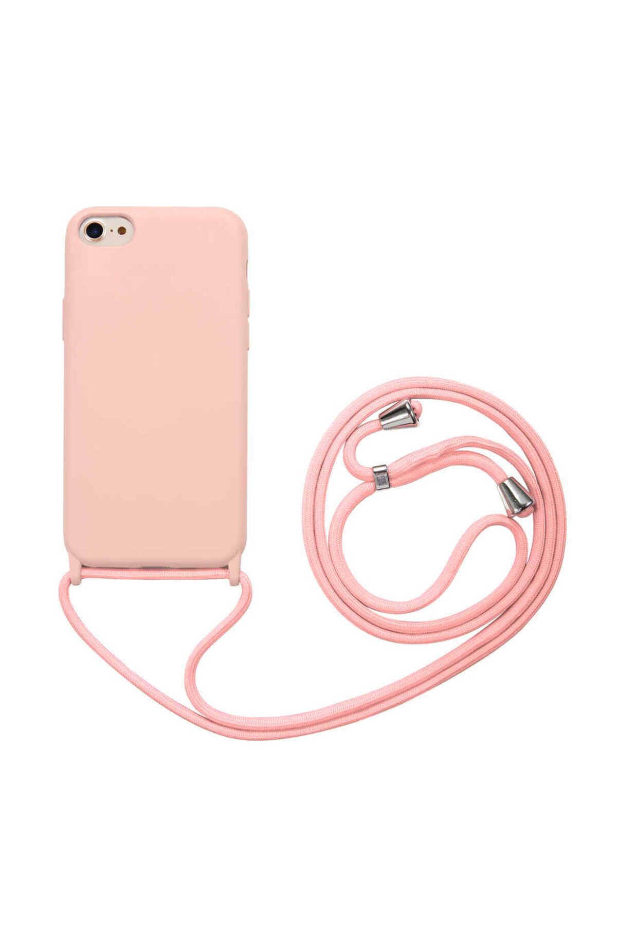 iPhone SE 2022 Uyumlu Zore Ropi Kılıf-Pembe Açık