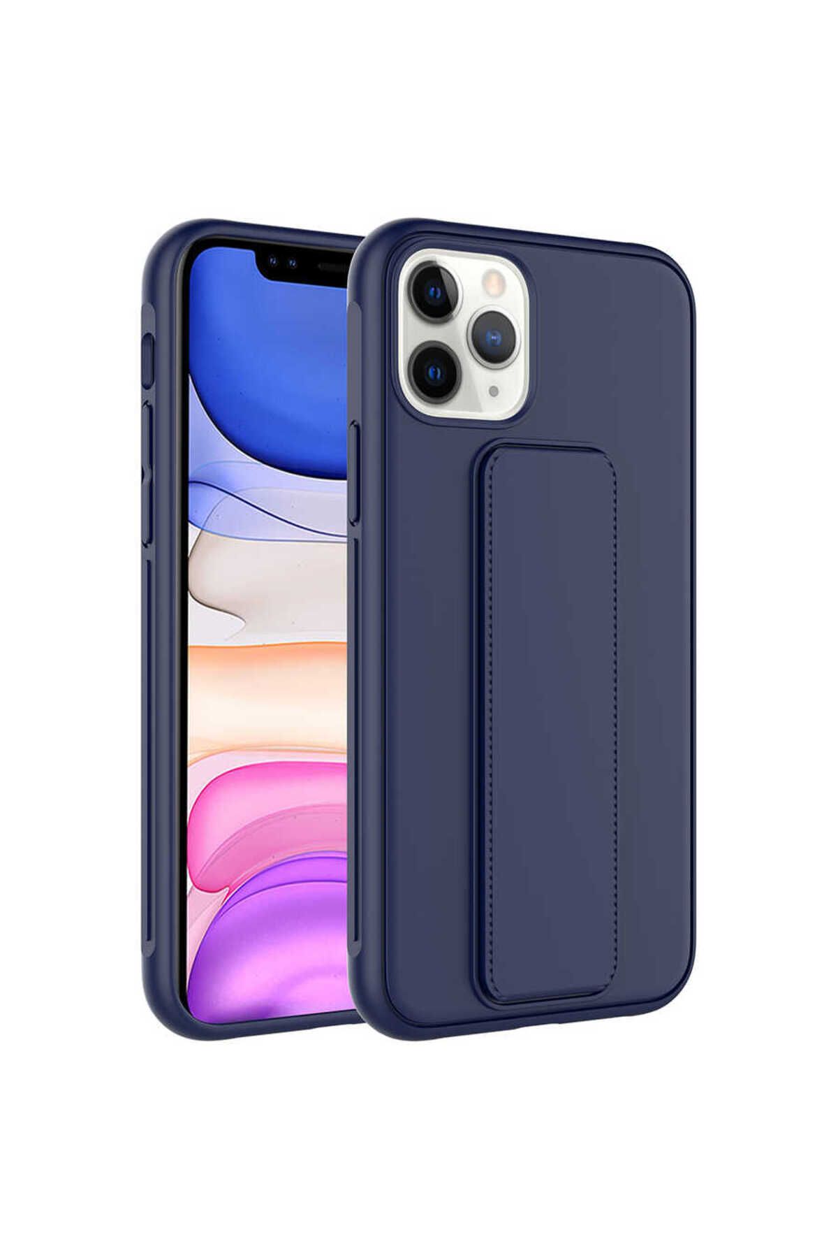 iPhone 11 Pro Uyumlu Zore Qstand Kılıf-Lacivert