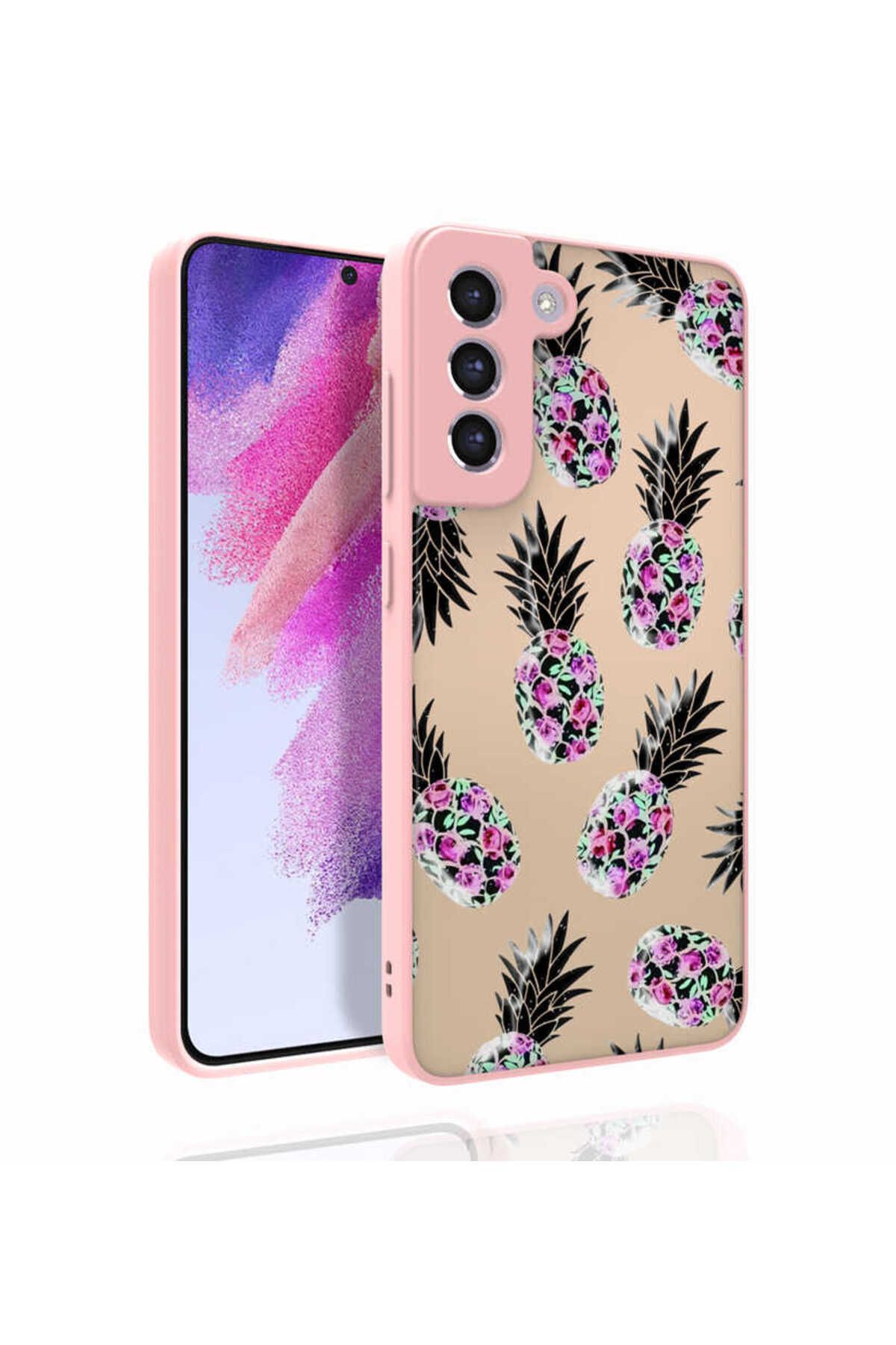 Galaxy S21 FE Uyumlu Desenli Kamera Korumalı Parlak CSK Zore Nora Kılıf-NO1