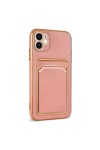 iPhone 11 Uyumlu Zore Bark Kartlıklı Kılıf-Rose Gold iPhone 11 Uyumlu Zore Bark Kartlıklı Kılıf-Rose Gold