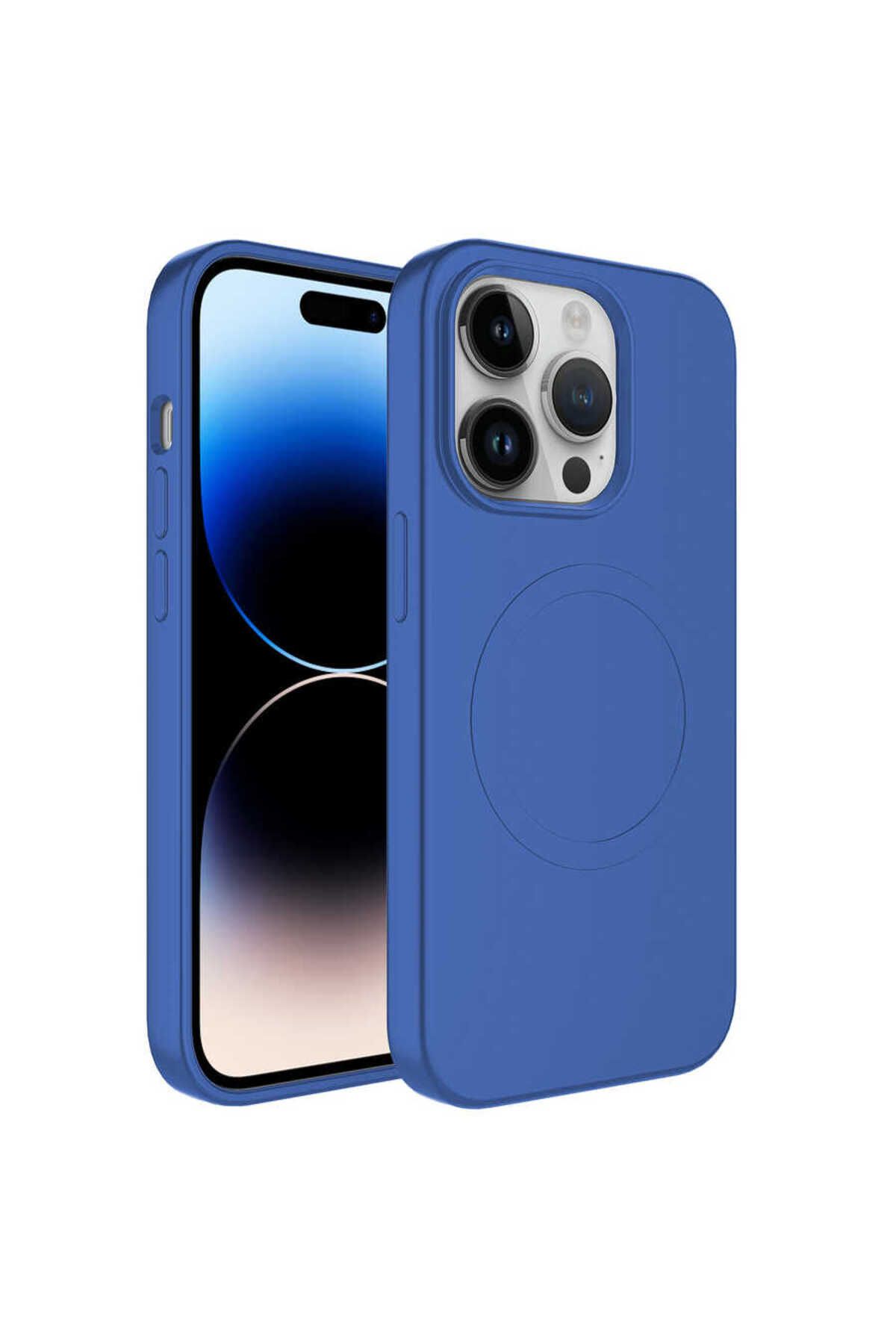 iPhone 11 Pro Max Uyumlu Magsafe Wireless Şarj Özellikli Pastel Renk Silikon Zore Plas Kılıf-M