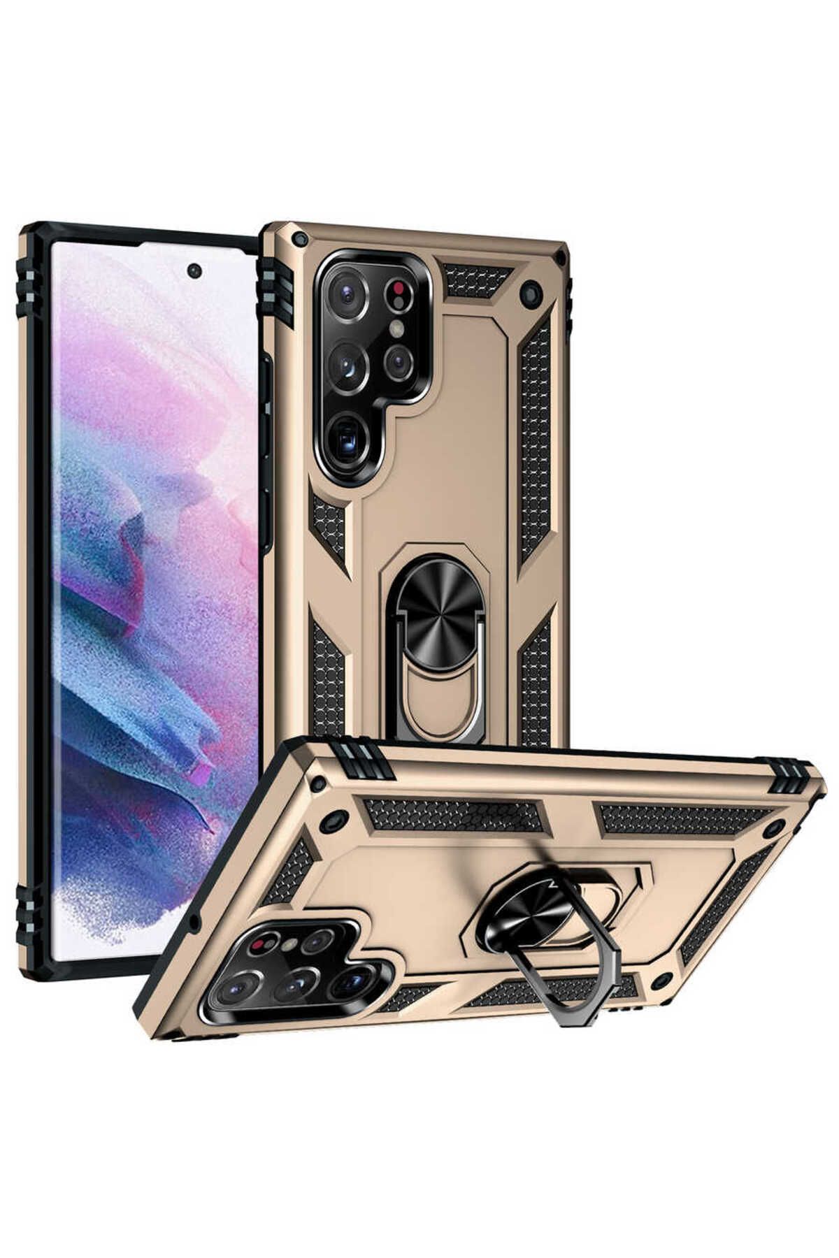 Galaxy S22 Ultra Uyumlu Zore Vega Kılıf-Gold