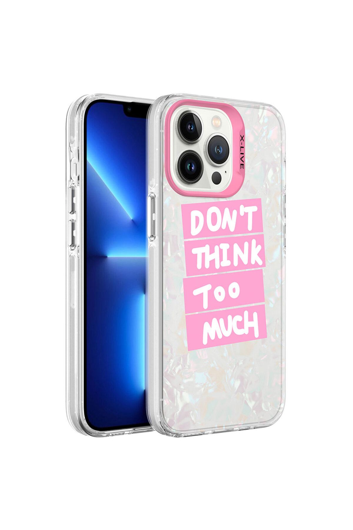 Apple iPhone 13 Pro Uyumlu Kılıf Mermer Desenli Zore Marbello Kapak (Pembe)