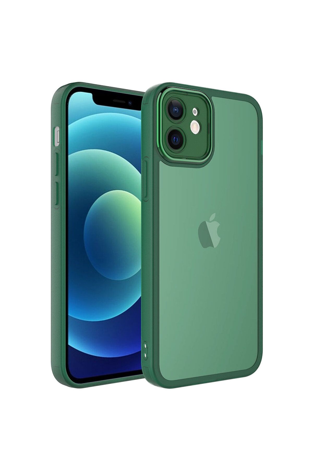 iPhone 11 Uyumlu Kamera Korumalı Transparan Zore Post Kılıf-Koyu Yeşil