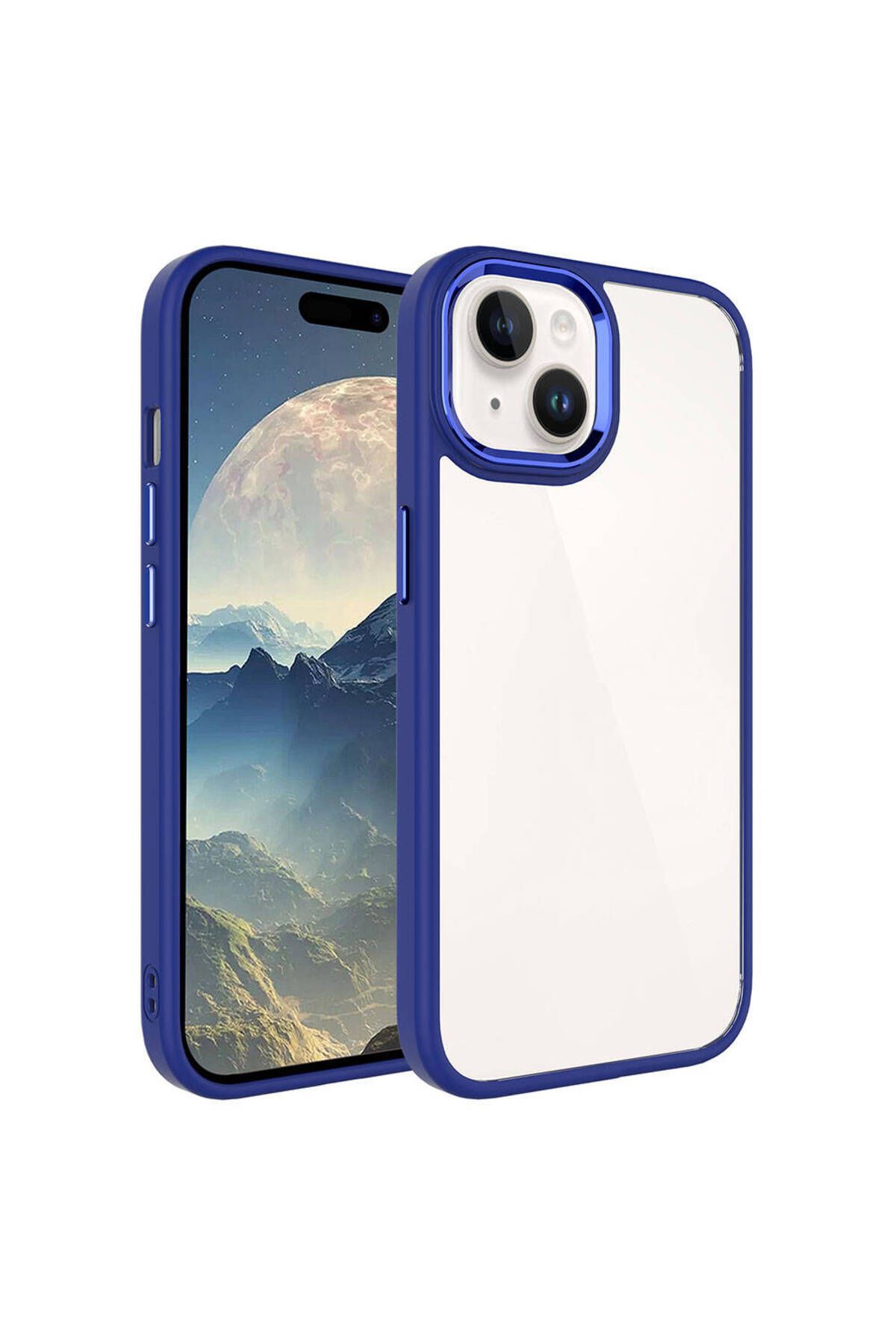 iPhone 15 Uyumlu Zore Krom Kılıf-Lacivert