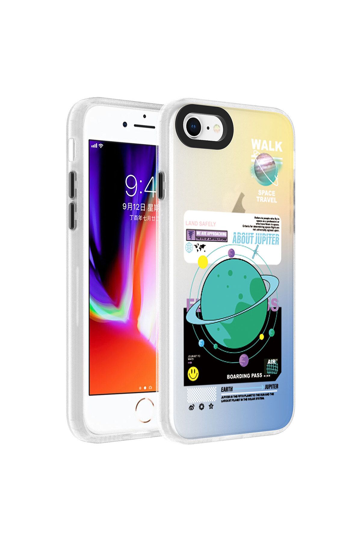iPhone SE 2022 Uyumlu Desenli CSM Zore Dragon Sert Kılıf-Gezegen