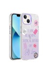 Apple iPhone 14 Uyumlu Kılıf Mermer Desenli Zore Marbello Kapak (Mor) Apple iPhone 14 Uyumlu Kılıf Mermer Desenli Zore Marbello Kapak (Mor)