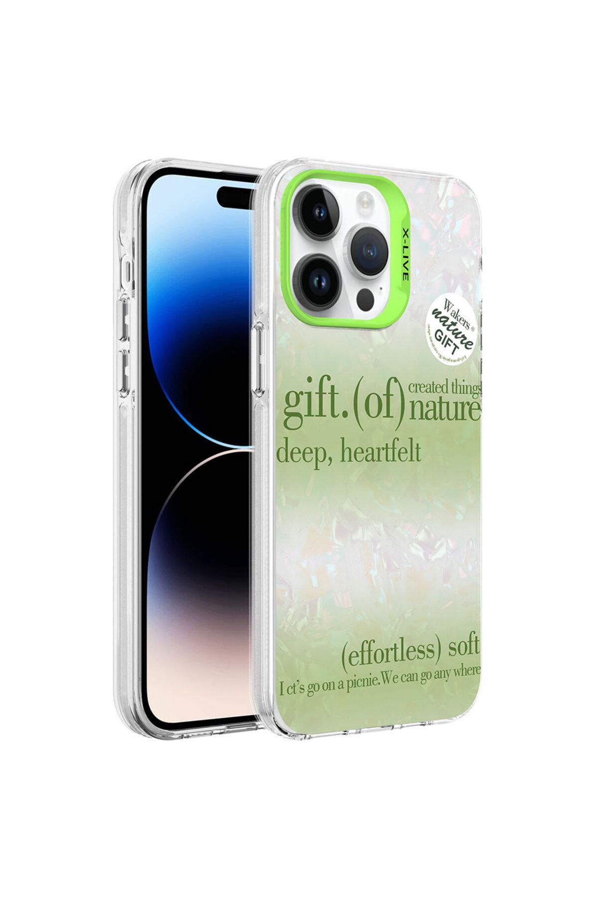 Apple iPhone 14 Pro Max Uyumlu Kılıf Mermer Desenli Zore Marbello Kapak (Yeşil)